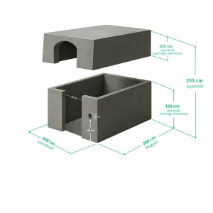 Piwnica betonowa E1 z kopułą płaską