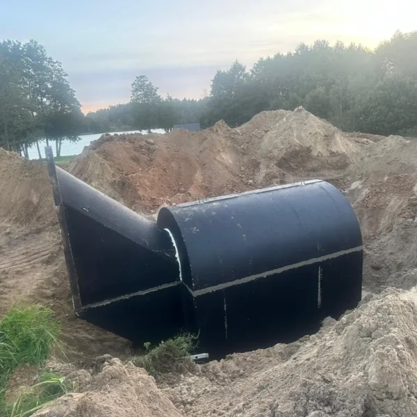 Piwnica betonowa B1 z okrągłą kopułą, schodami i szczytem - obrazek 3