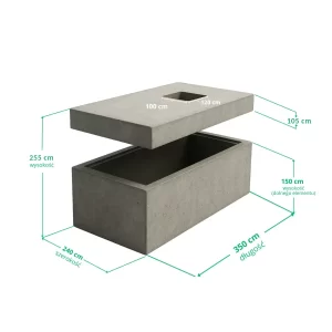Piwnica betonowa A2 z kopułą płaską 105. Wejście górne