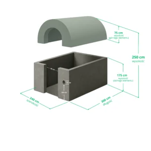 Piwnica betonowa D1 z kopułą okrągłą MINI