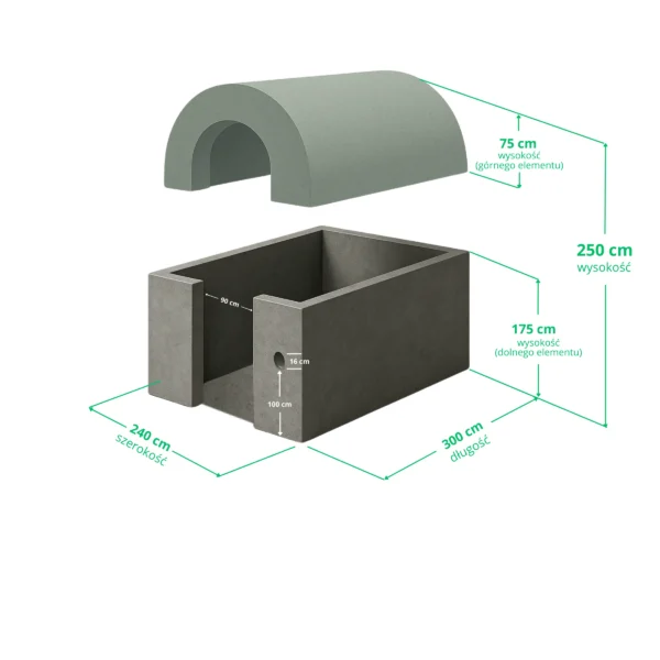 Piwnica betonowa D1 z kopułą okrągłą MINI